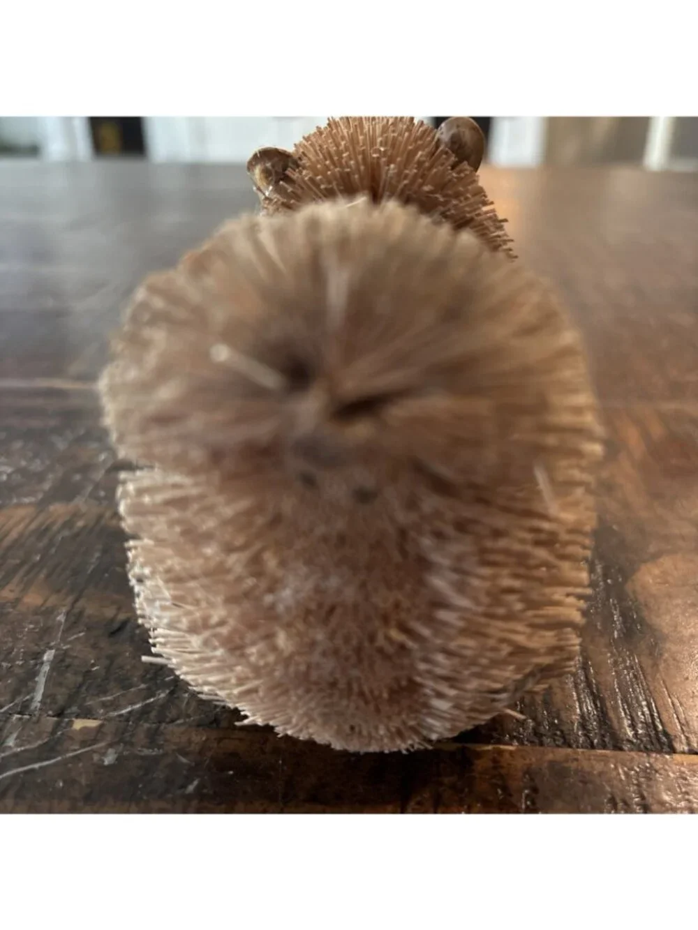 Bristle Bottle Brush Squirrel Holding Nut Christmas Holiday Ornament Brown 4”